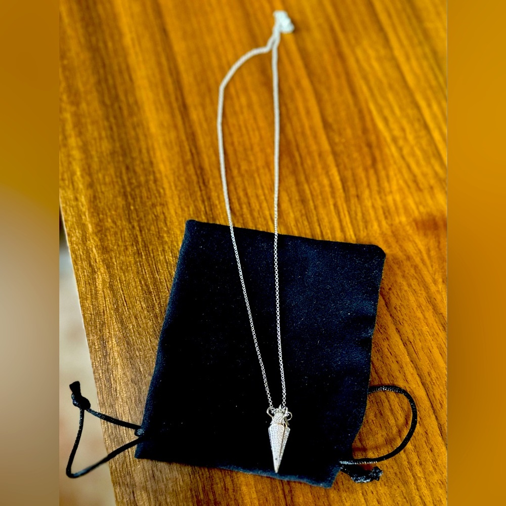 COPY - EB white gold & cubic zirconia pendant necklace